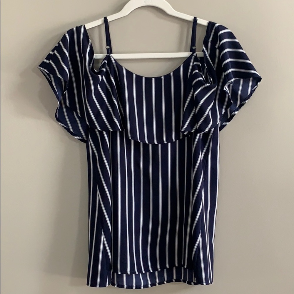 Doe & Rae Off-The-Shoulder Striped Blouse - Picture 5 of 6